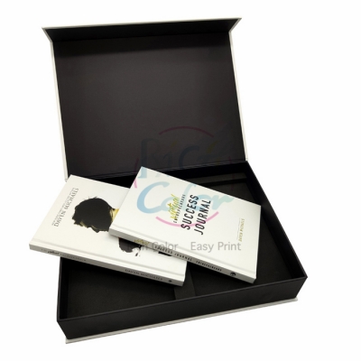 Printing book with foil in box set with golden foil